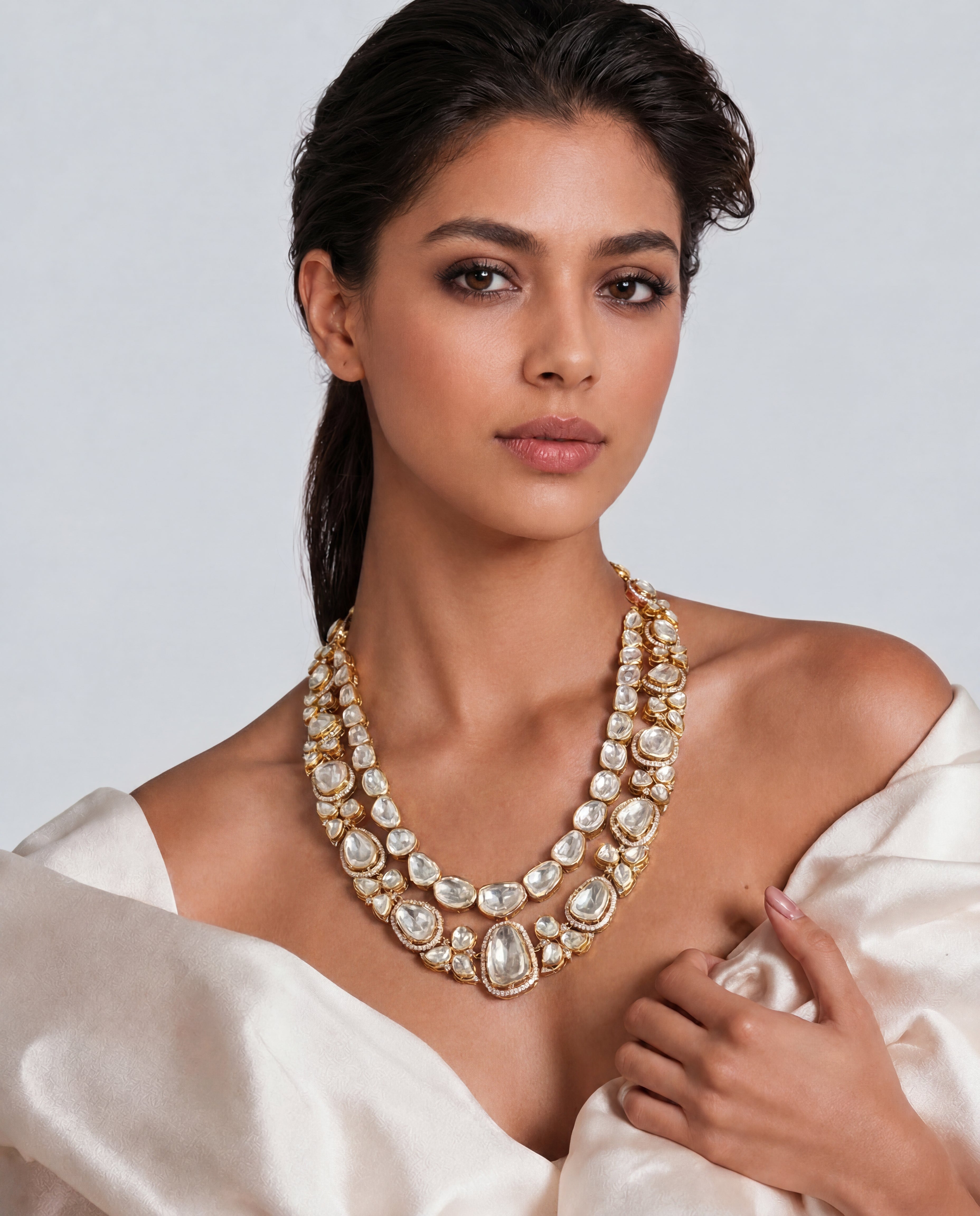 Rupali Polki And Diamond Necklace