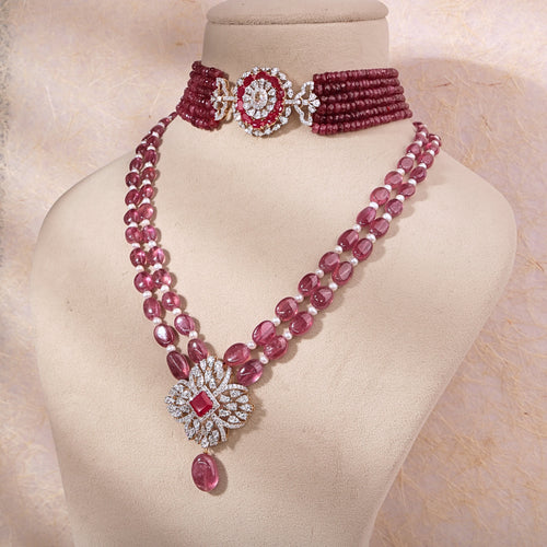 Bead Diamond Necklace Set