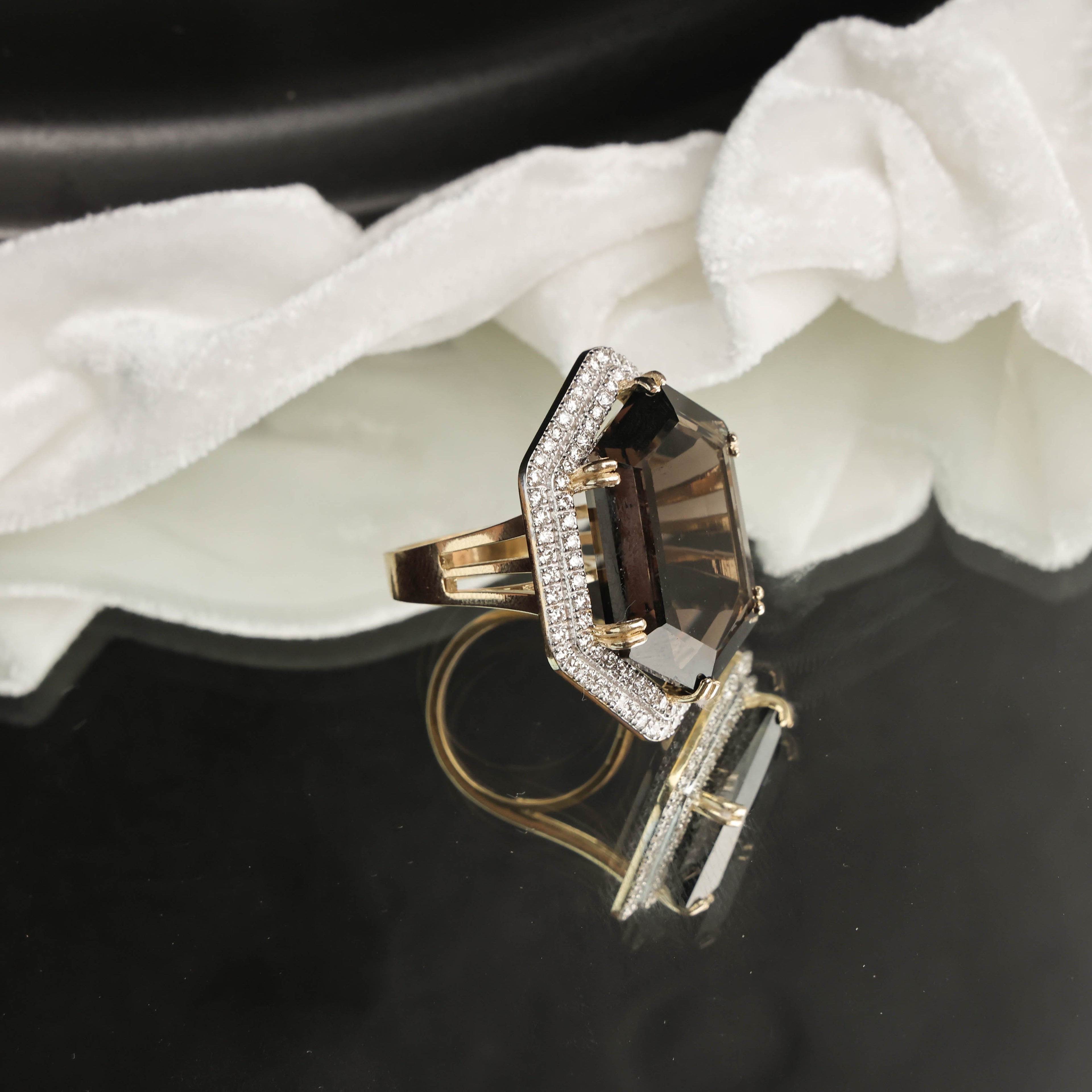 Black Stone Diamond Ring