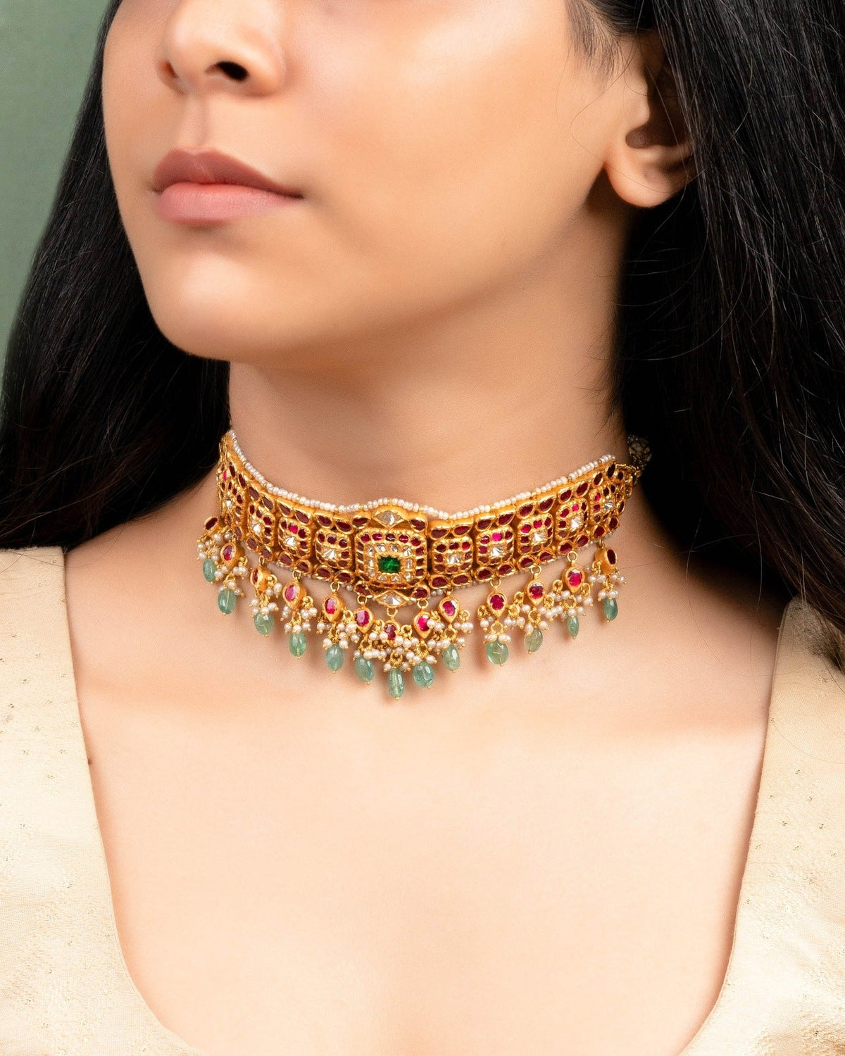 Kanishaka Choker And Top Polki Set
