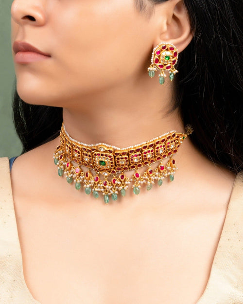 Kanishaka Choker And Top Polki Set