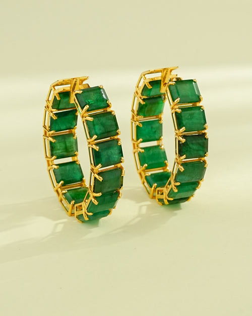 Vinita Emerald Hoops