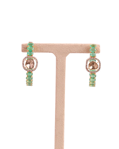 Kriti Polki And Diamond Hoops