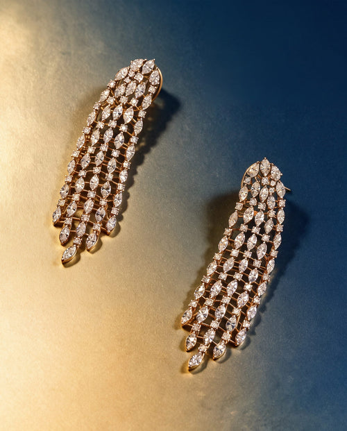 Ferina Diamond Long Earrings