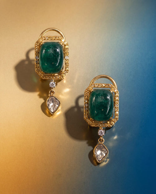Naina Polki And Diamond Long Earrings
