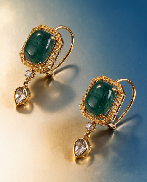 Naina Polki And Diamond Long Earrings