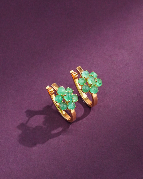Maia Emerald Hoops