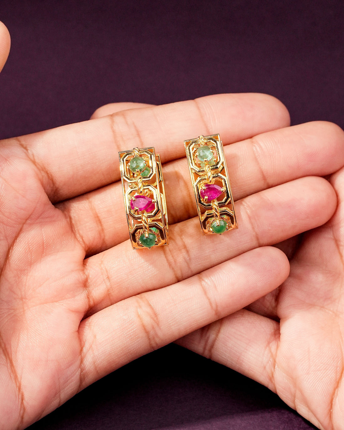 Forum Ruby And Emerald Hoops