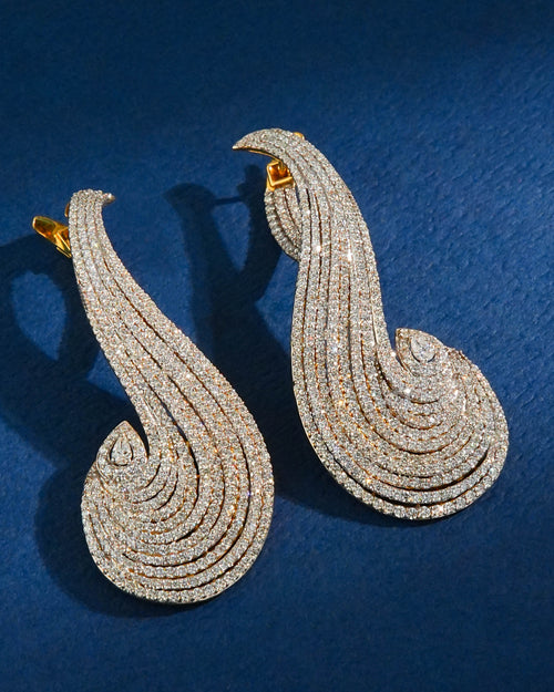 Ahana Diamond Long Earrings - NO ORDERS