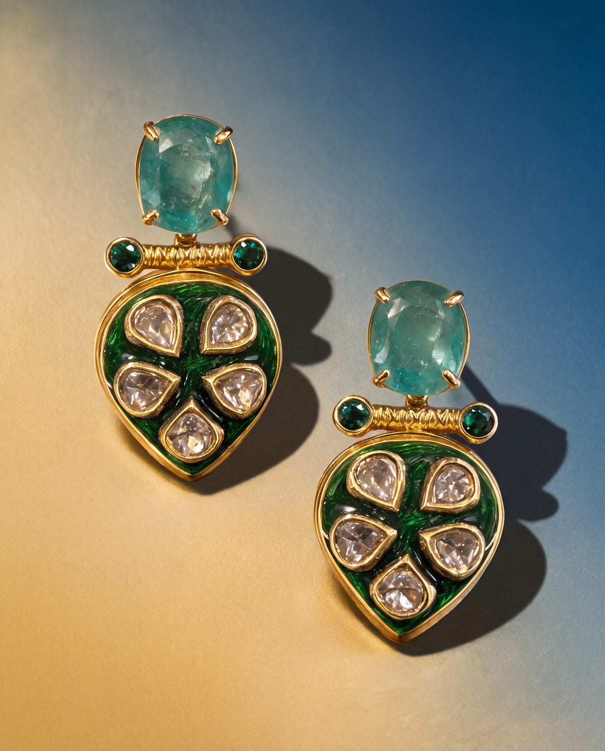 Norita Polki Long Earrings