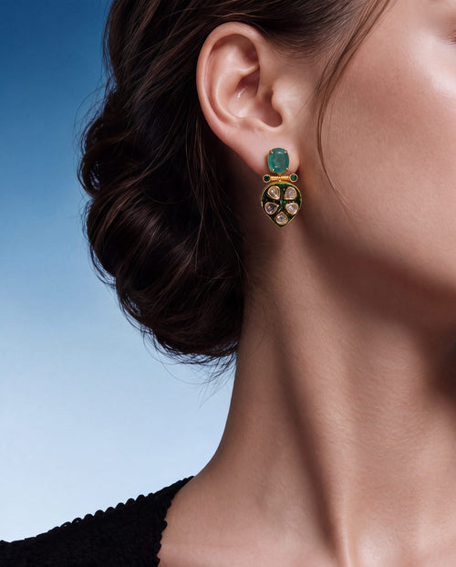 Norita Polki Long Earrings