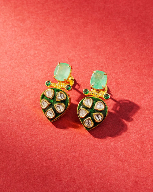 Norita Polki Long Earrings