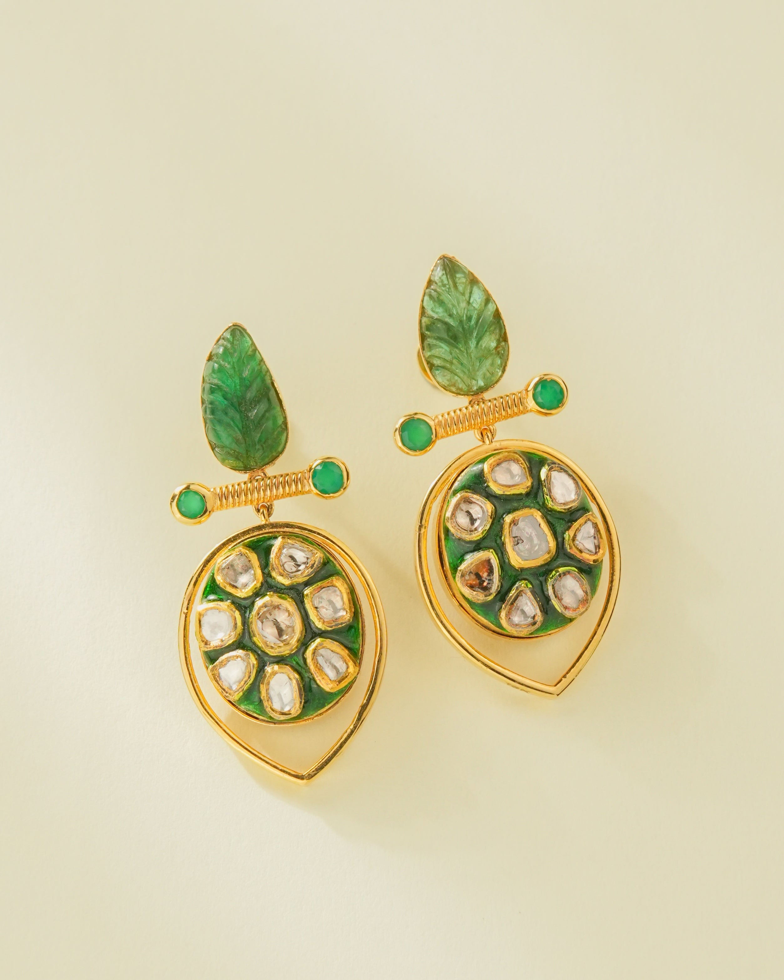 Lyrina Polki Long Earrings