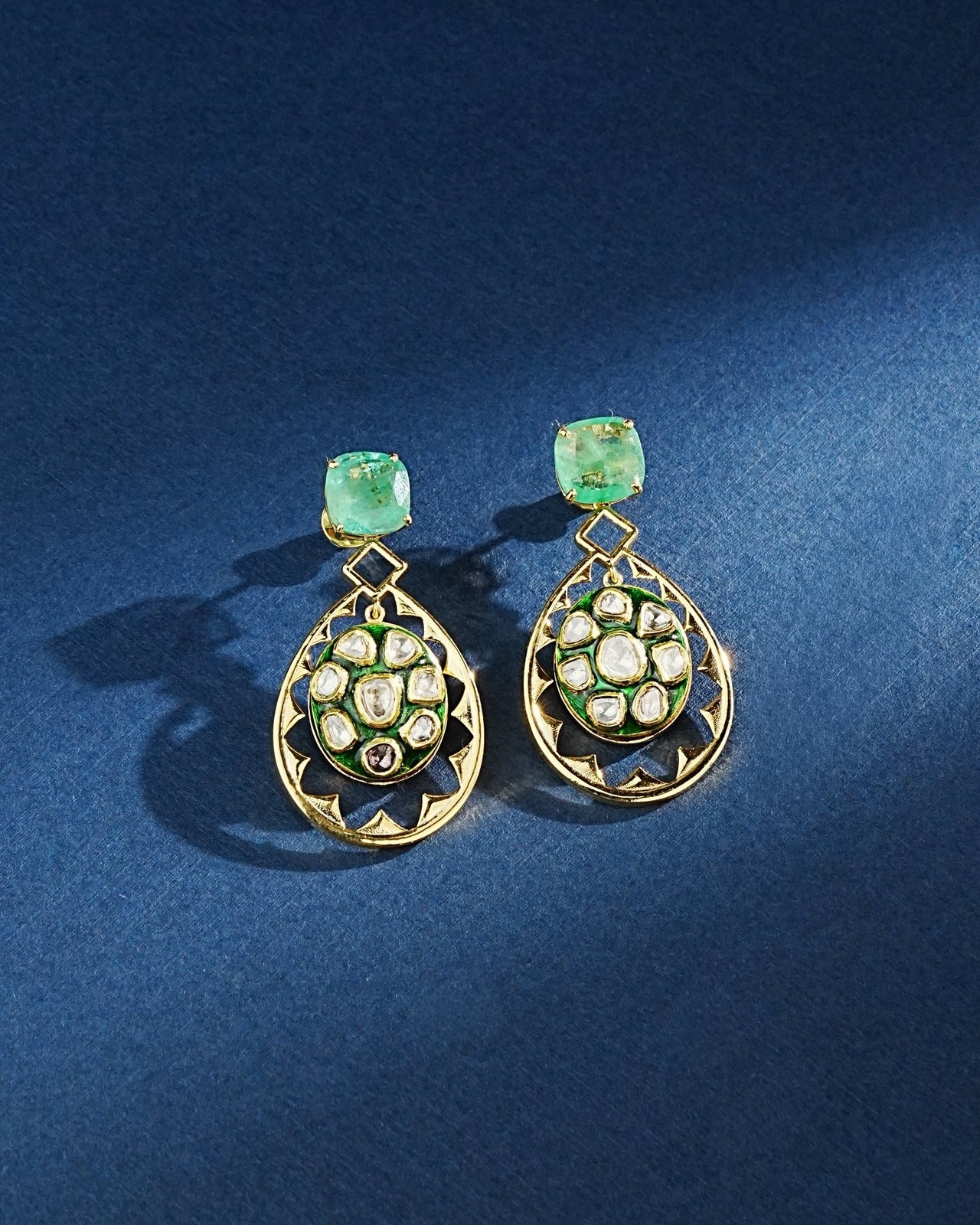 Harena Polki Long Earrings
