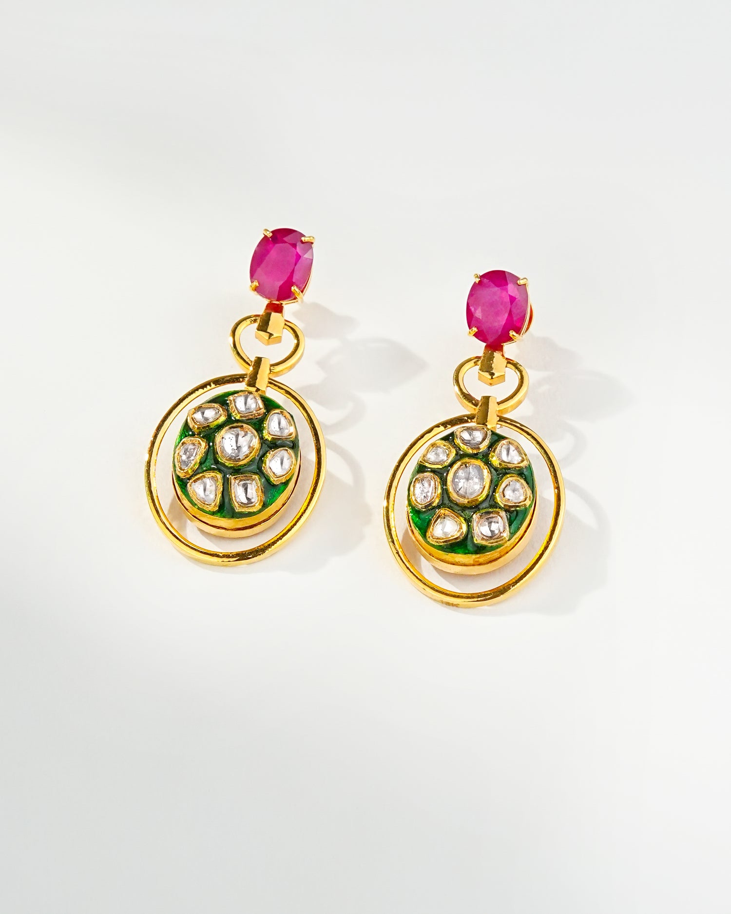 Fiorra Polki Long Earrings