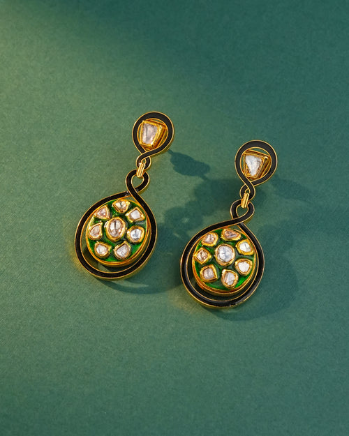 Yuvia Polki Long Earrings
