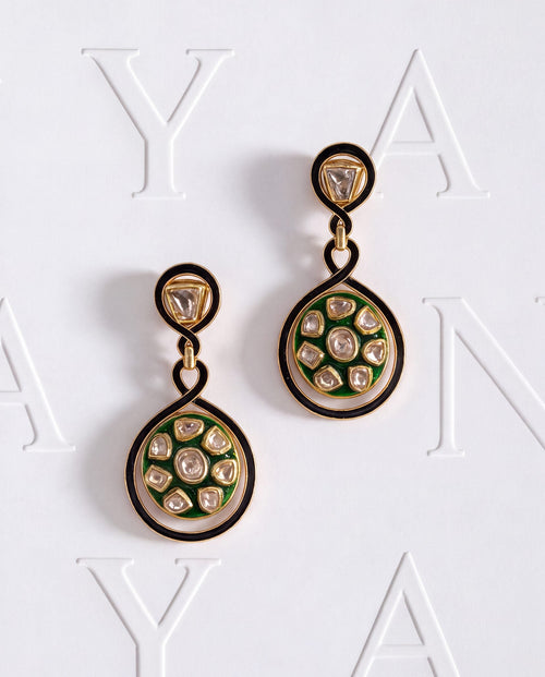 Yuvia Polki Long Earrings