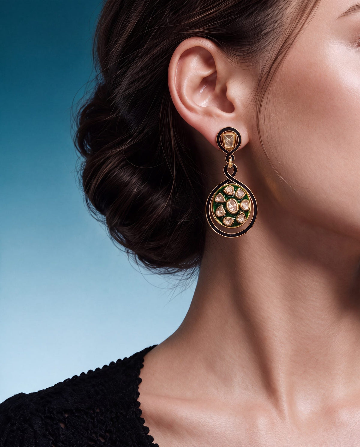 Yuvia Polki Long Earrings