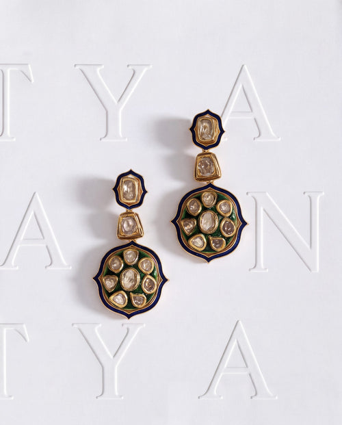 Yashi Polki Long Earrings