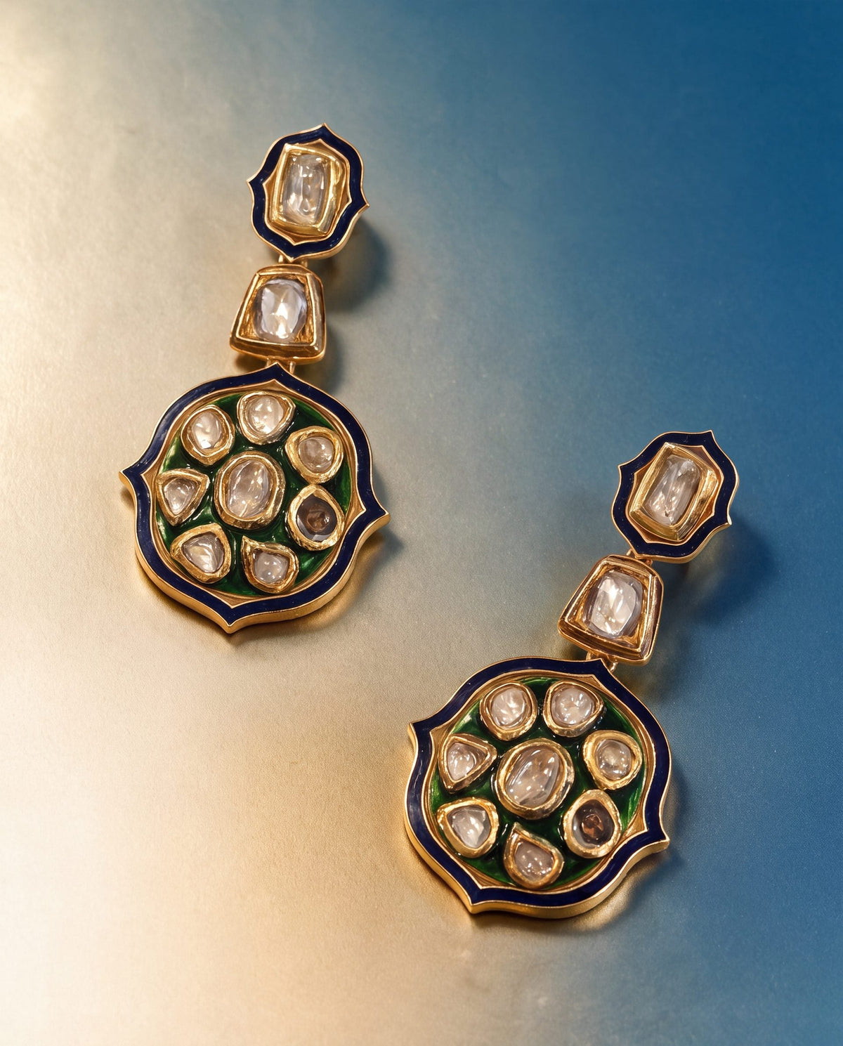 Yashi Polki Long Earrings