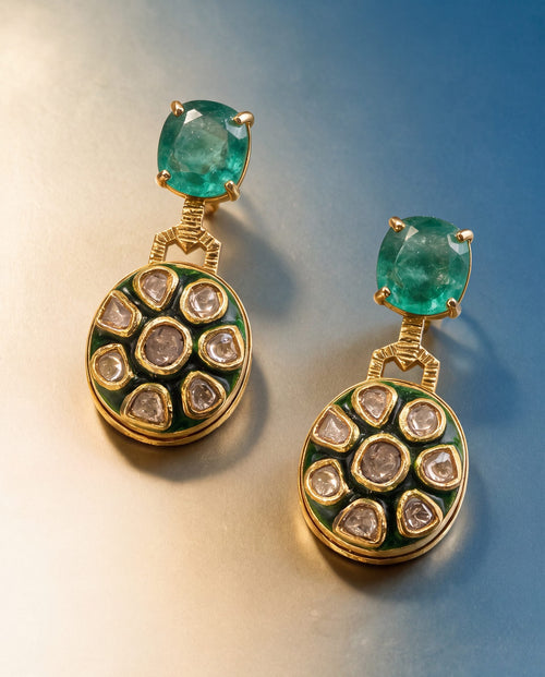 Ritvi Polki Long Earrings