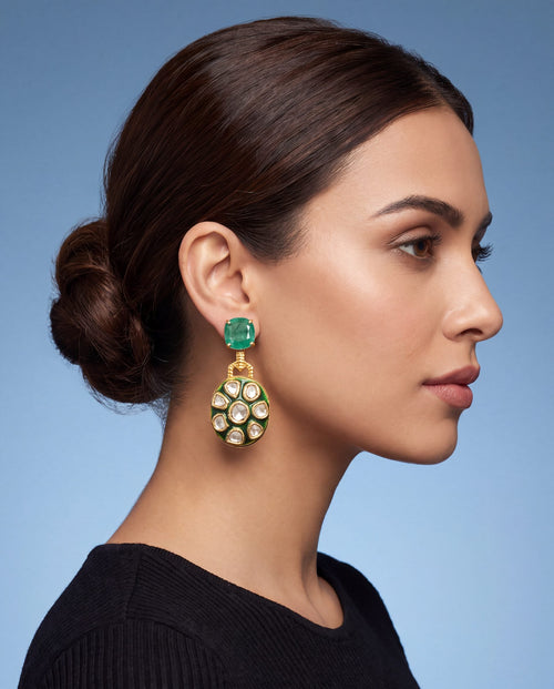 Ritvi Polki Long Earrings