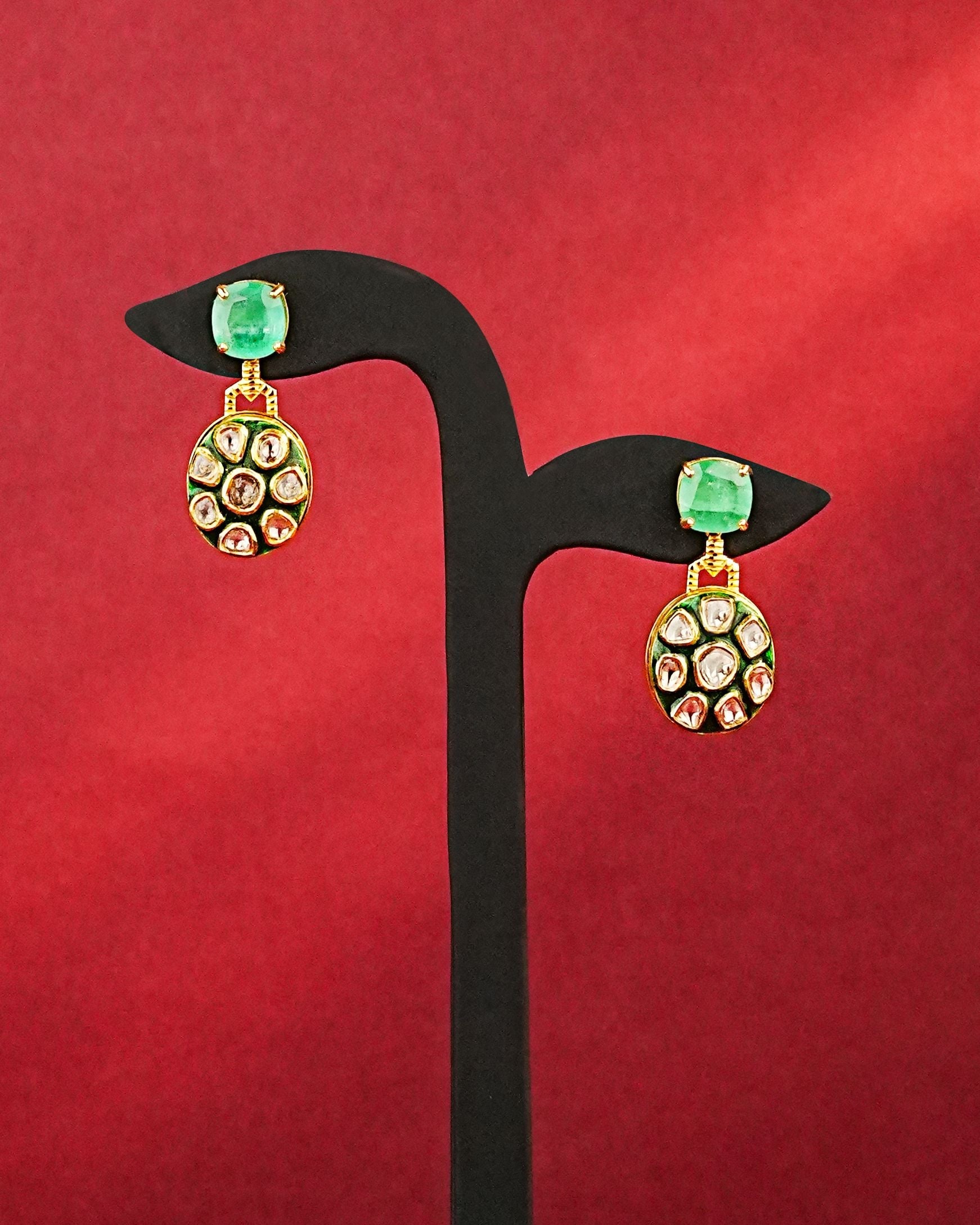 Ritvi Polki Long Earrings