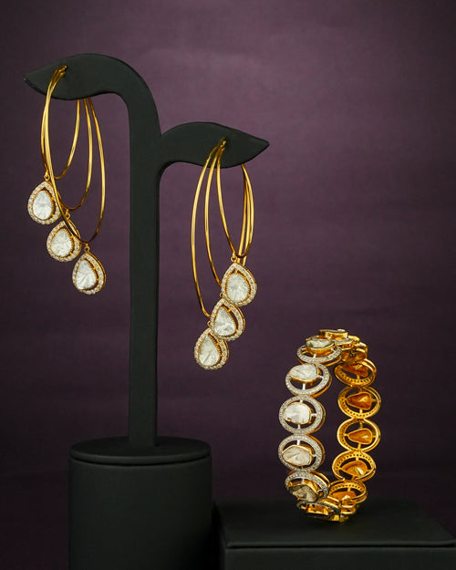 Sweta Polki And Diamond Bangle