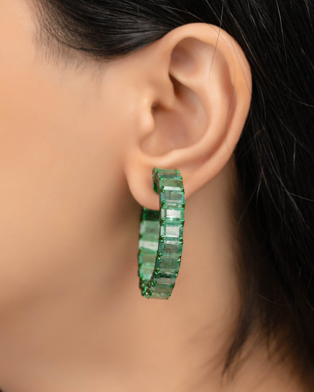 Usma Emerald Long Earrings
