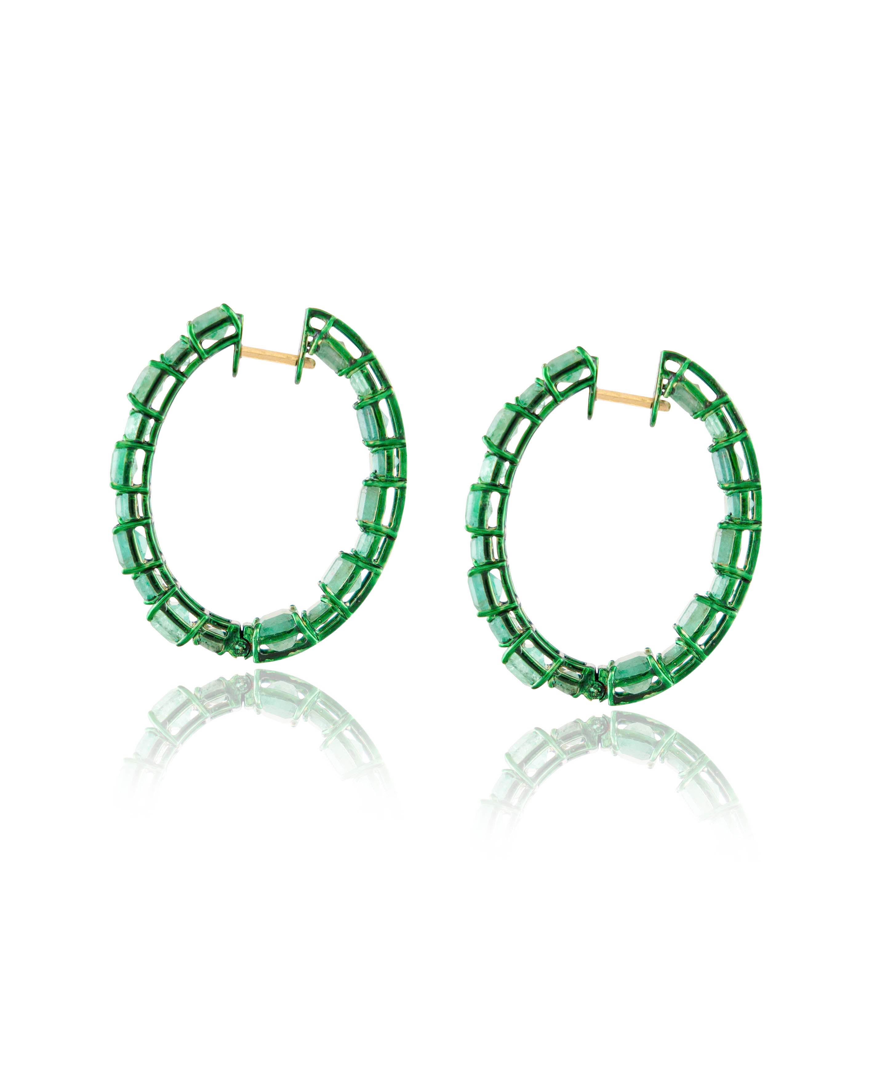 Zarin Emerald Hoops