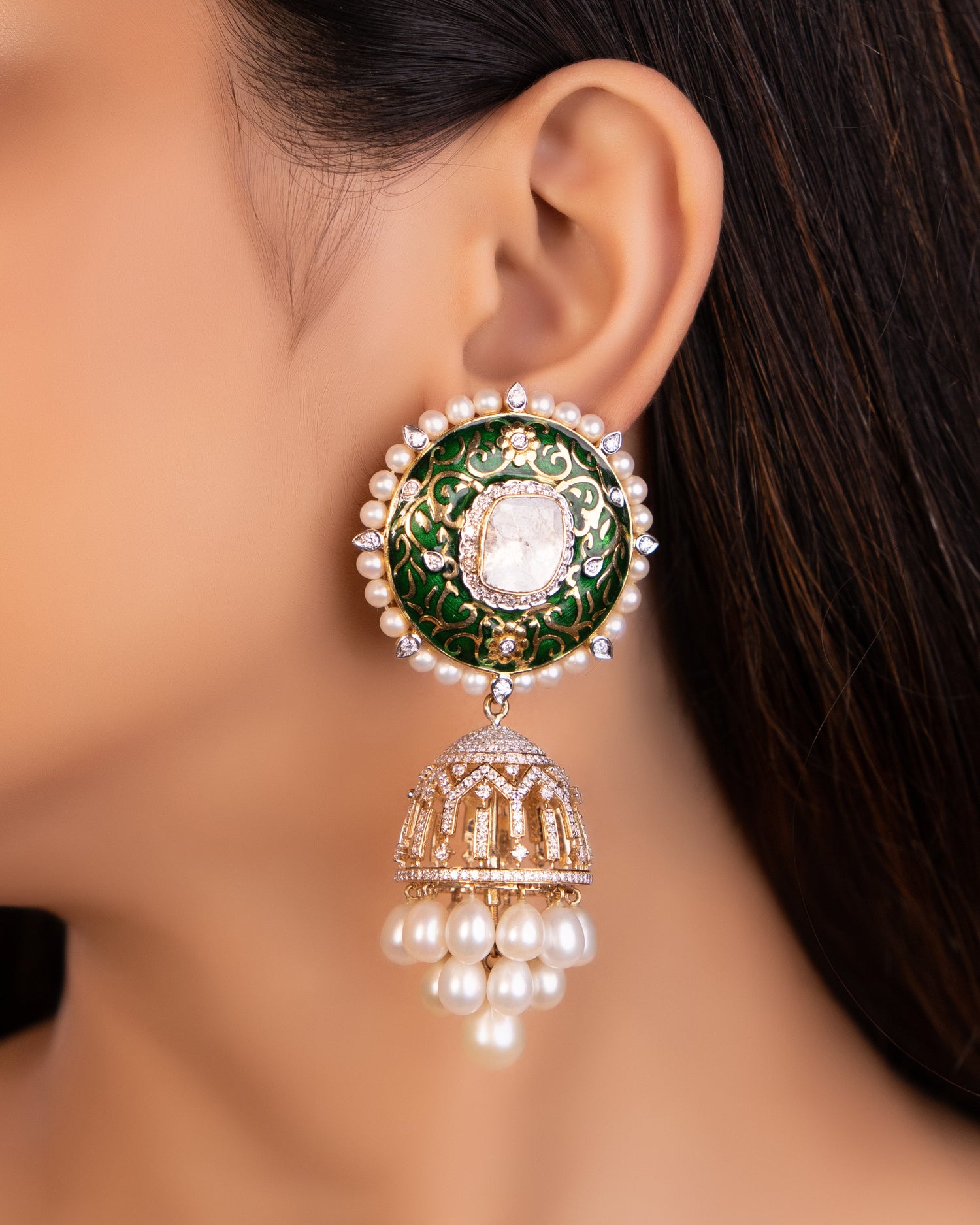 Harshiya Polki And Diamond Tops
