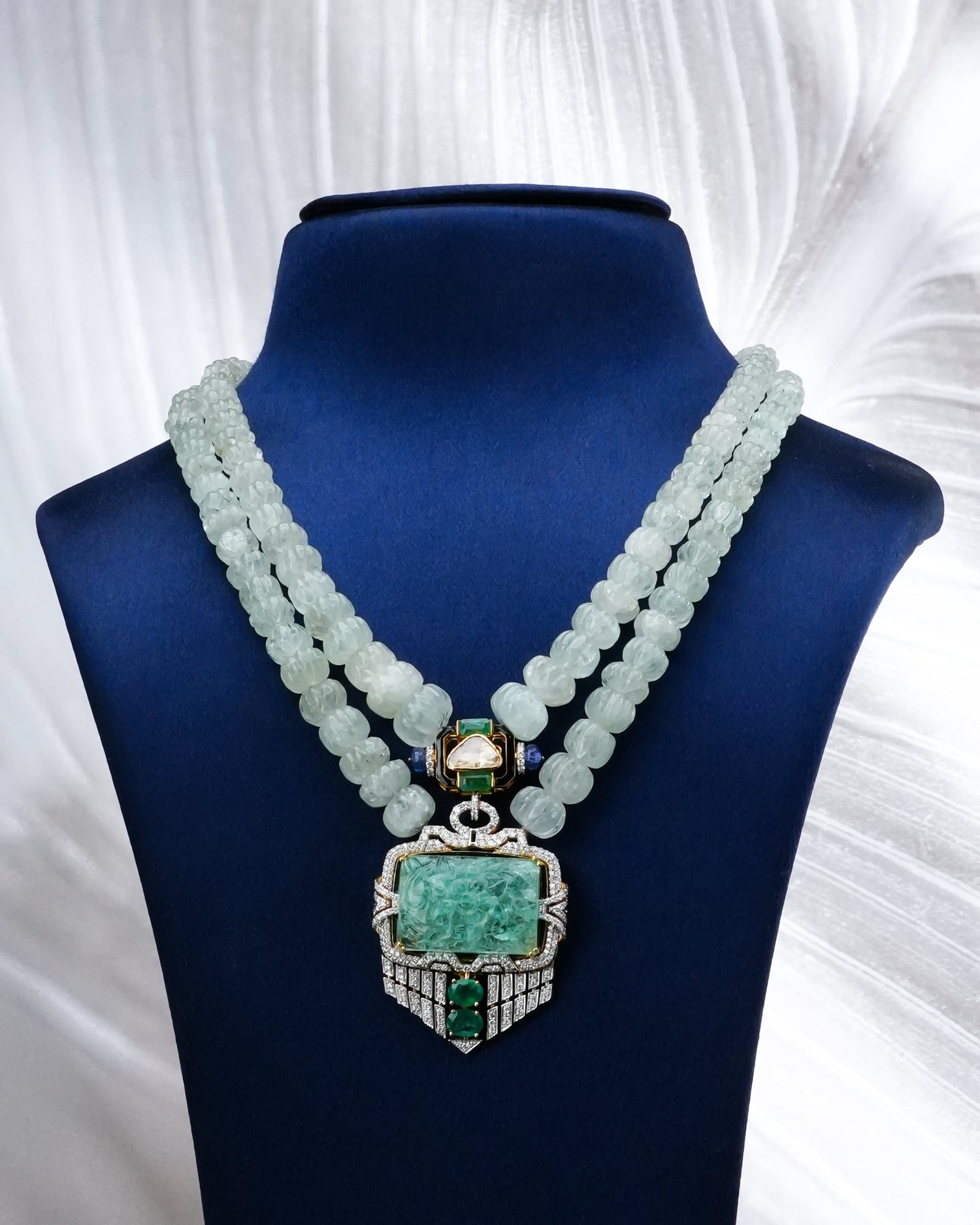 Ritika Polki And Diamond Bead Pendant