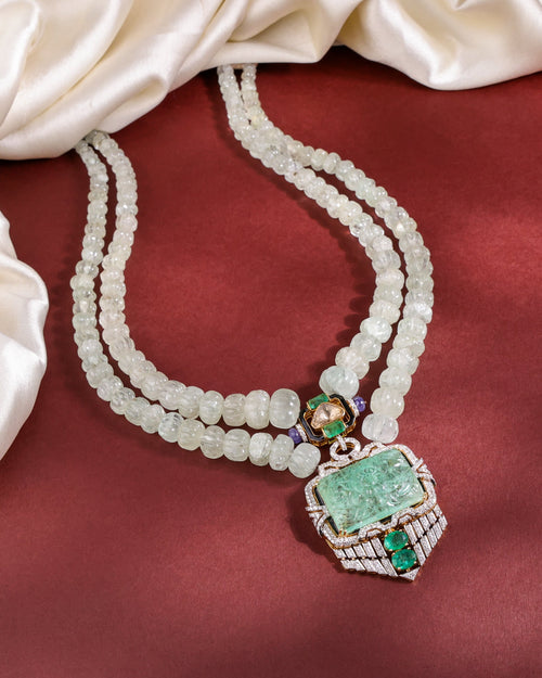 Ritika Polki And Diamond Bead Pendant