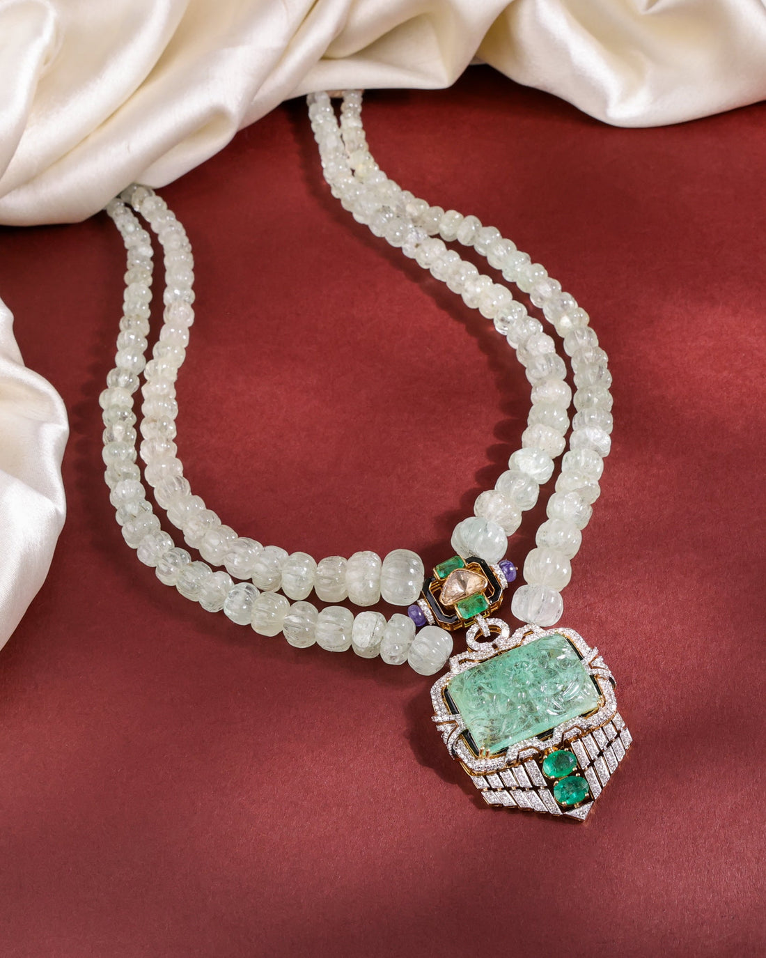 Ritika Polki And Diamond Bead Pendant