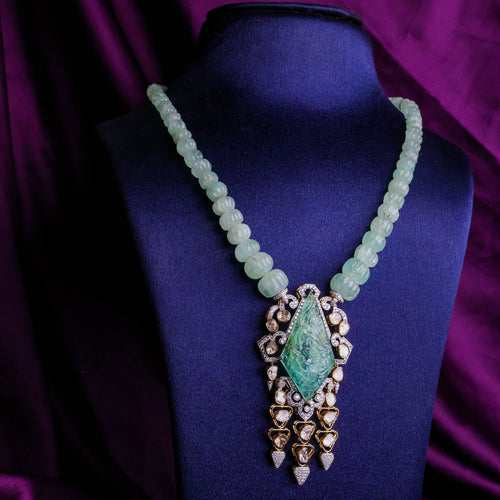 Sejal Polki And Diamond Bead Pendant