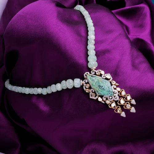 Sejal Polki And Diamond Bead Pendant