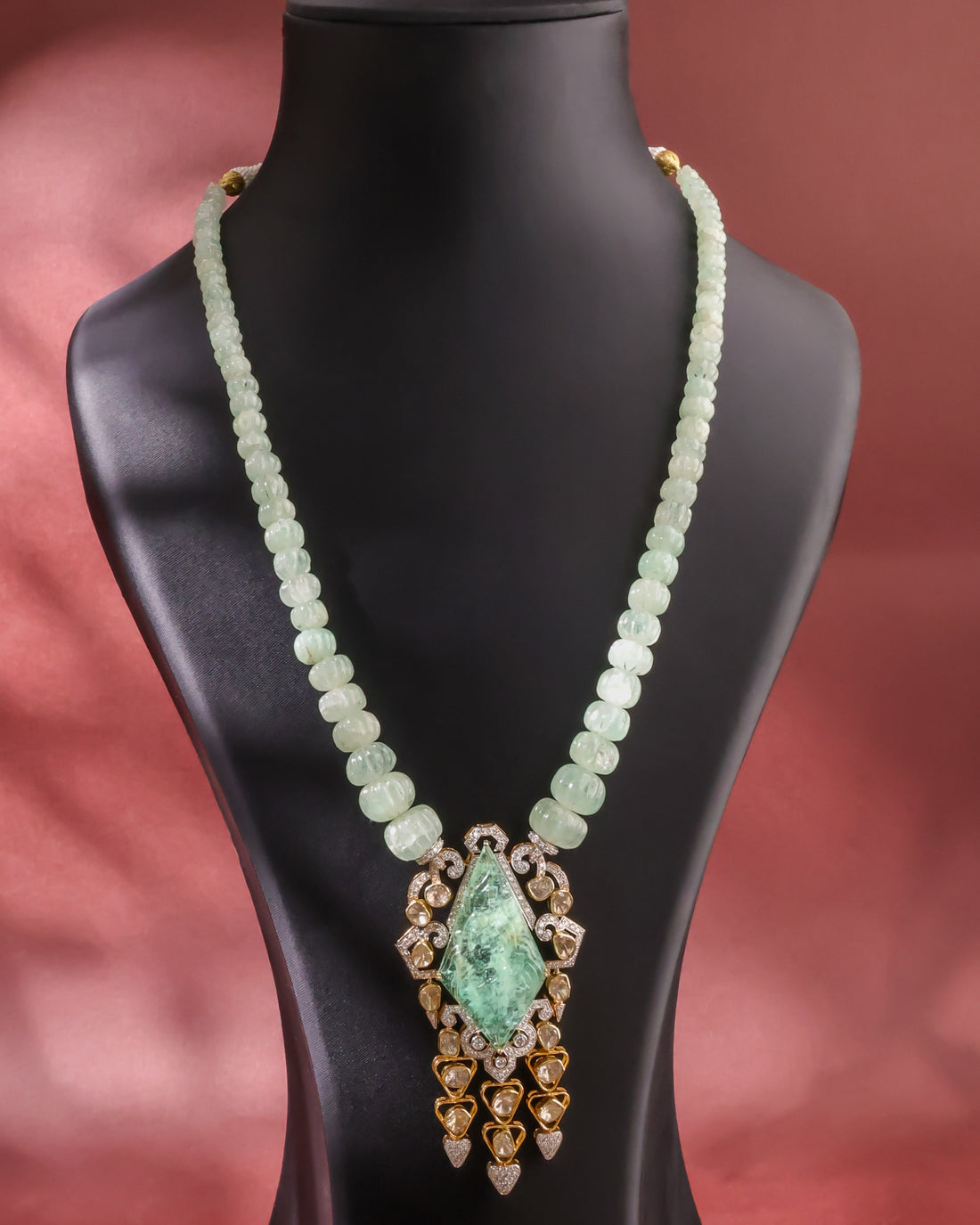 Elliana Polki And Diamond Bead Pendant