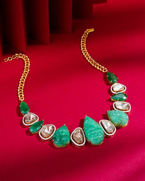 Lavanya Polki And Diamond Choker