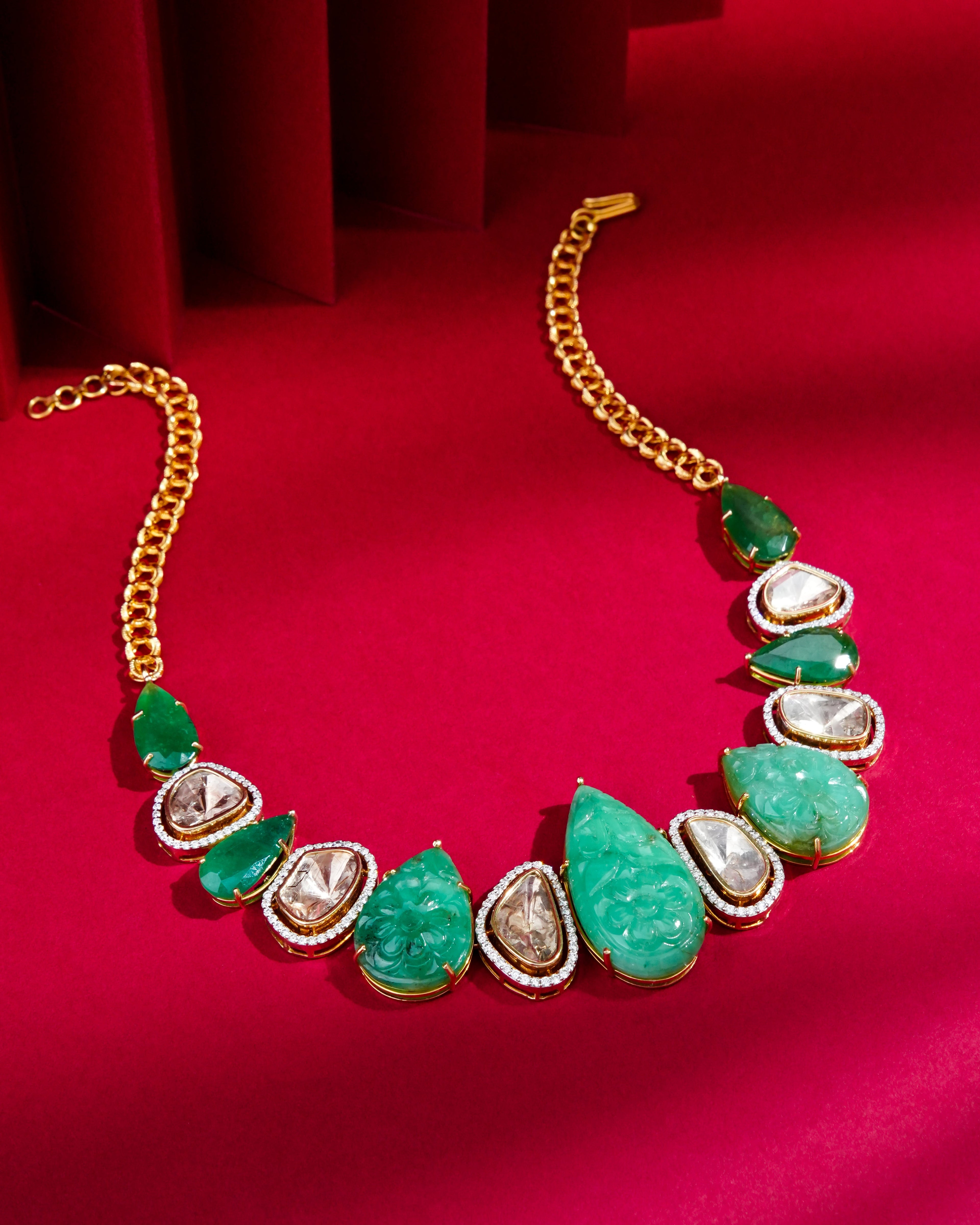 Lavanya Polki And Diamond Choker