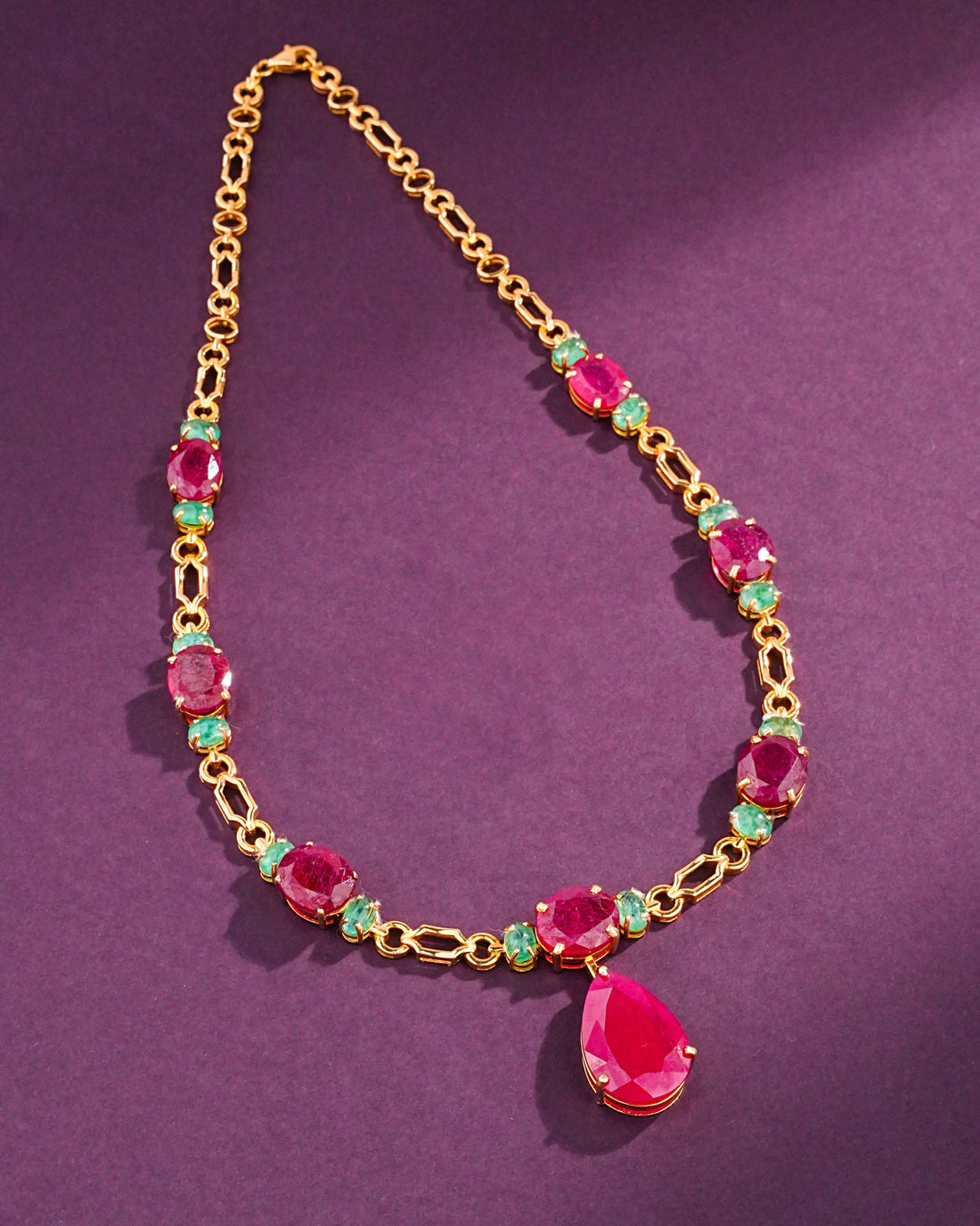 Sourabhi Ruby And Emerald Necklace