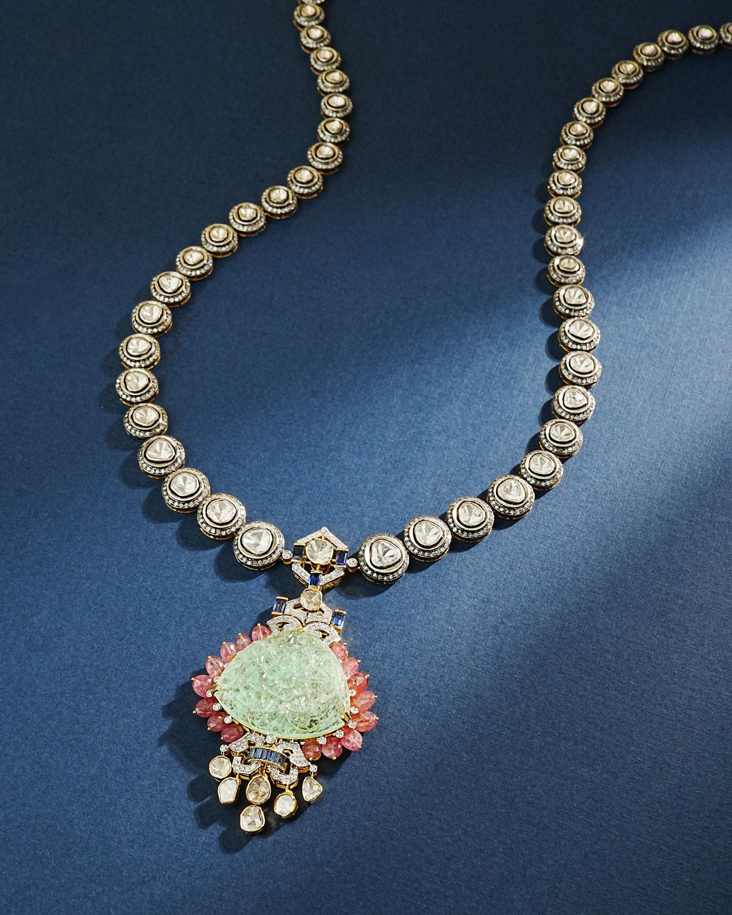 Lilora Polki And Diamond Long Necklace