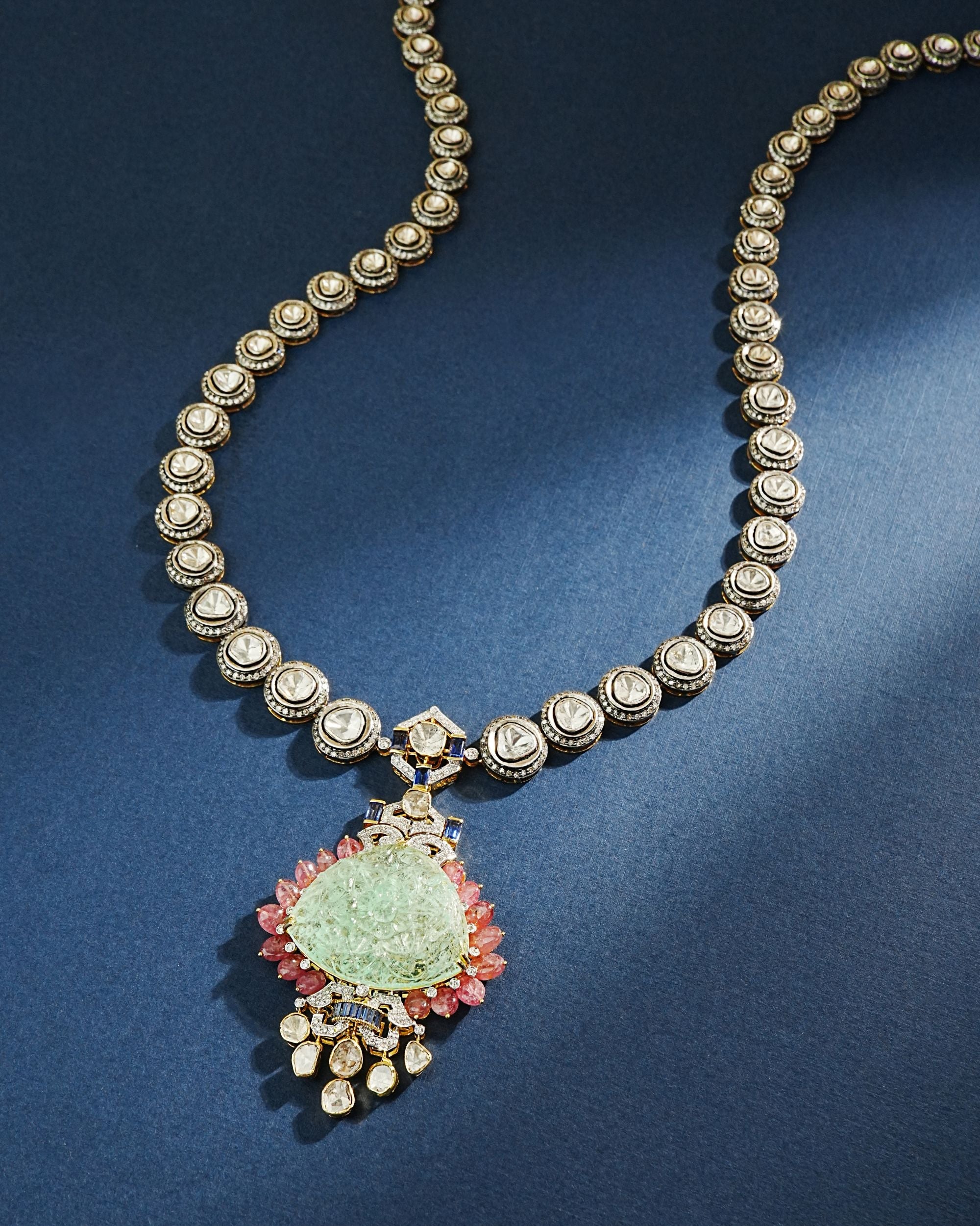 Lilora Polki And Diamond Long Necklace