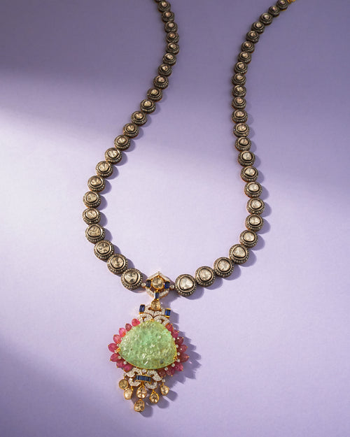 Lilora Polki And Diamond Long Necklace