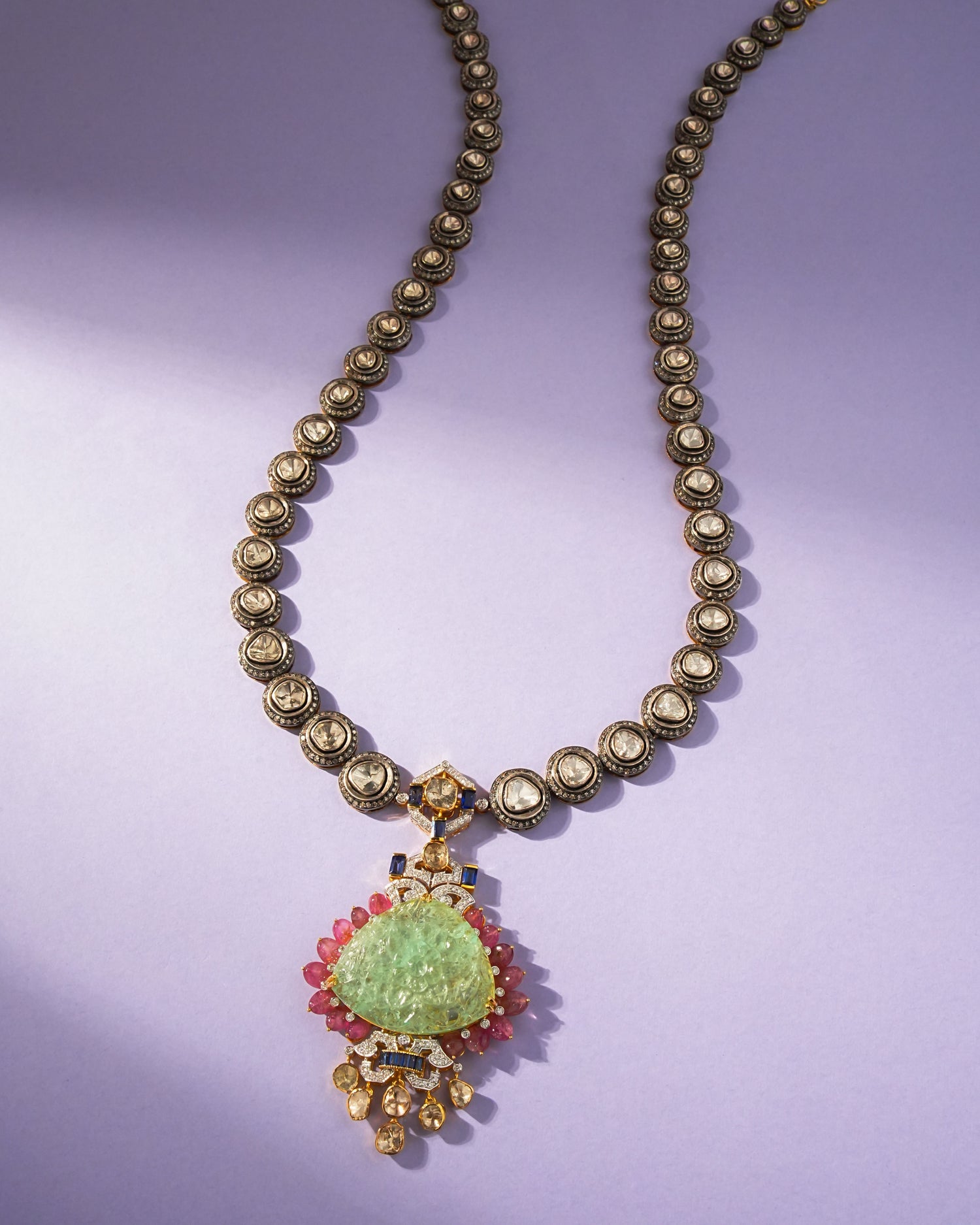 Lilora Polki And Diamond Long Necklace