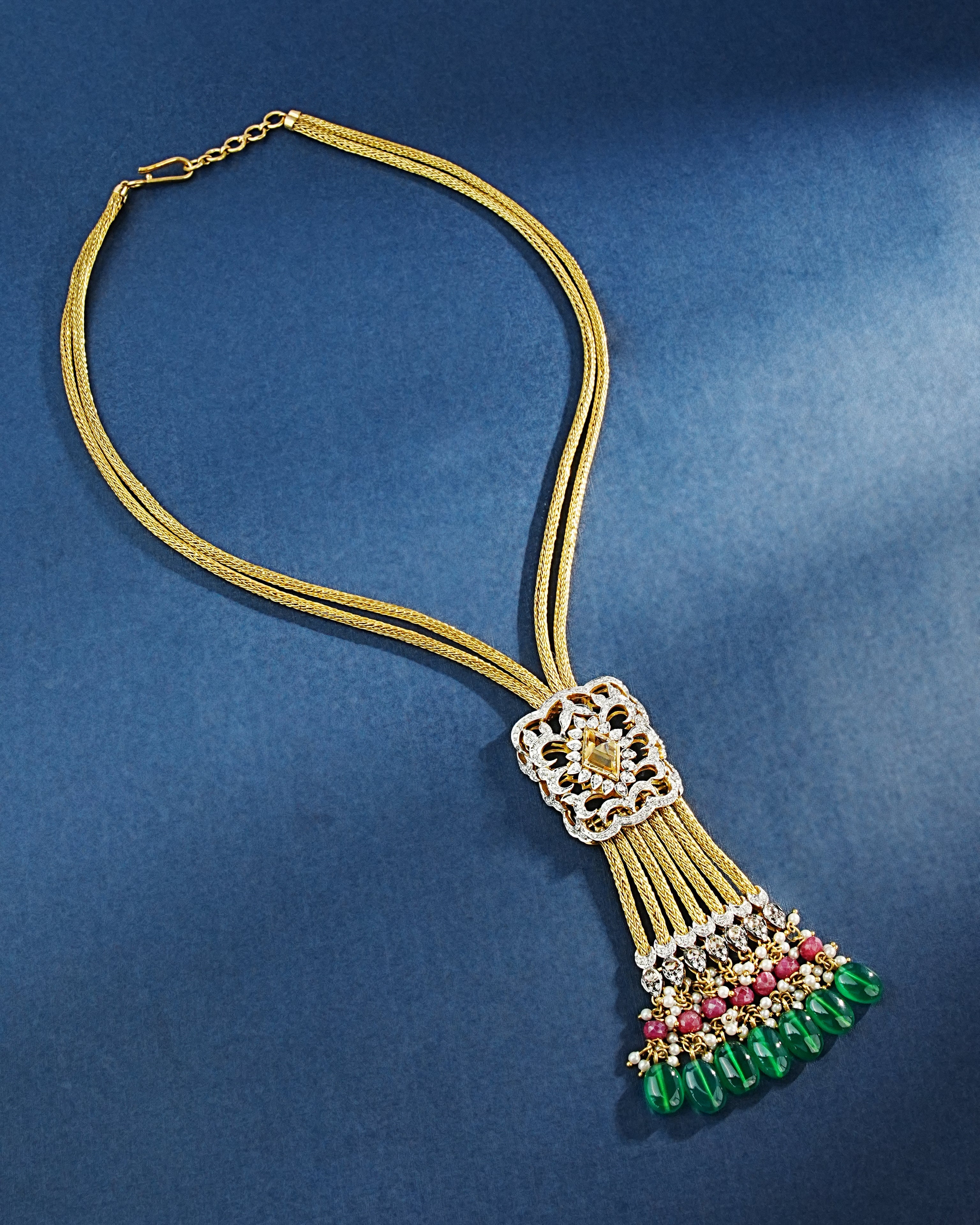 Sujata Polki And Diamond Bead Pendant