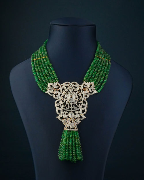 Urvii Polki And Diamond Bead Pendant