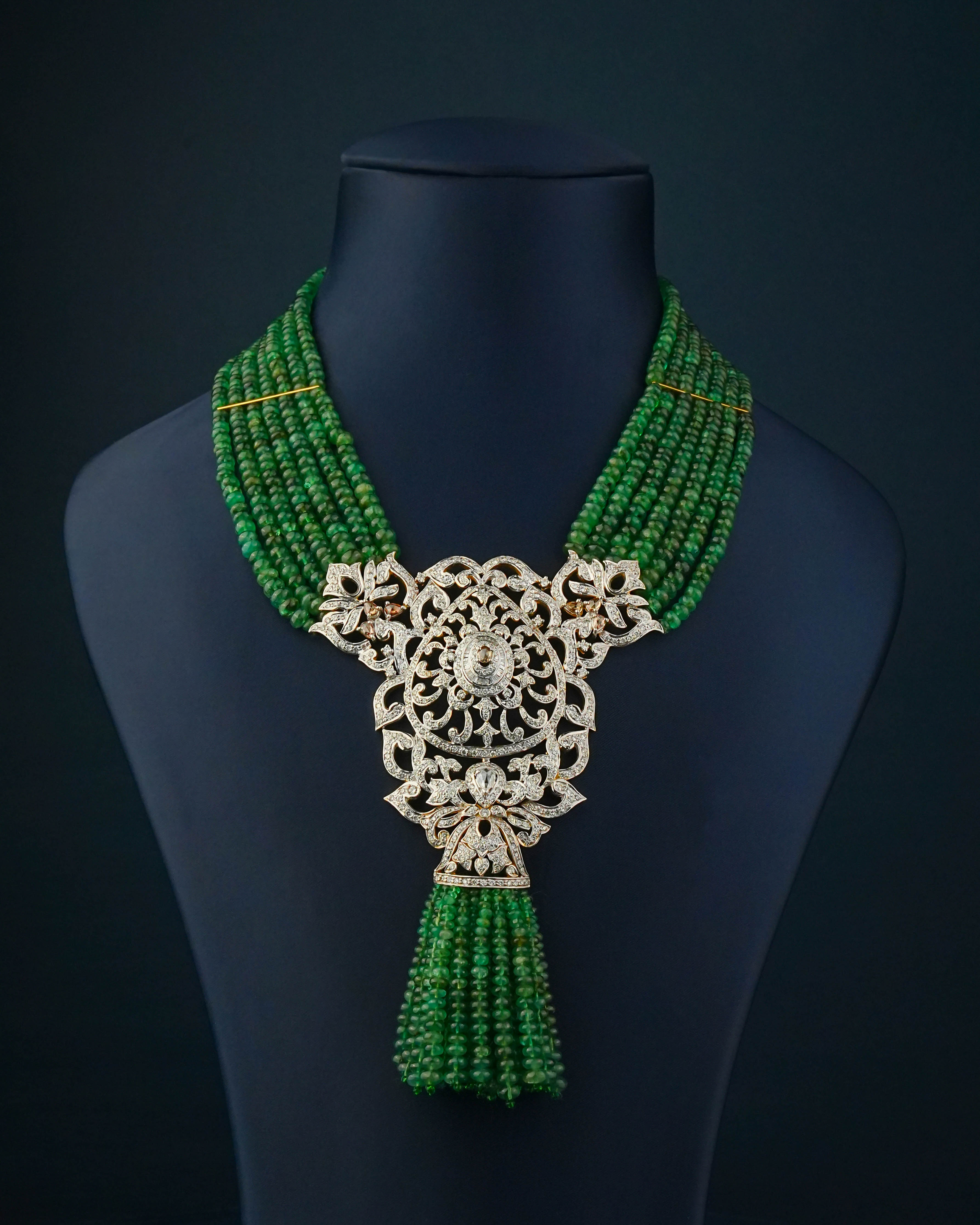 Urvii Polki And Diamond Bead Pendant