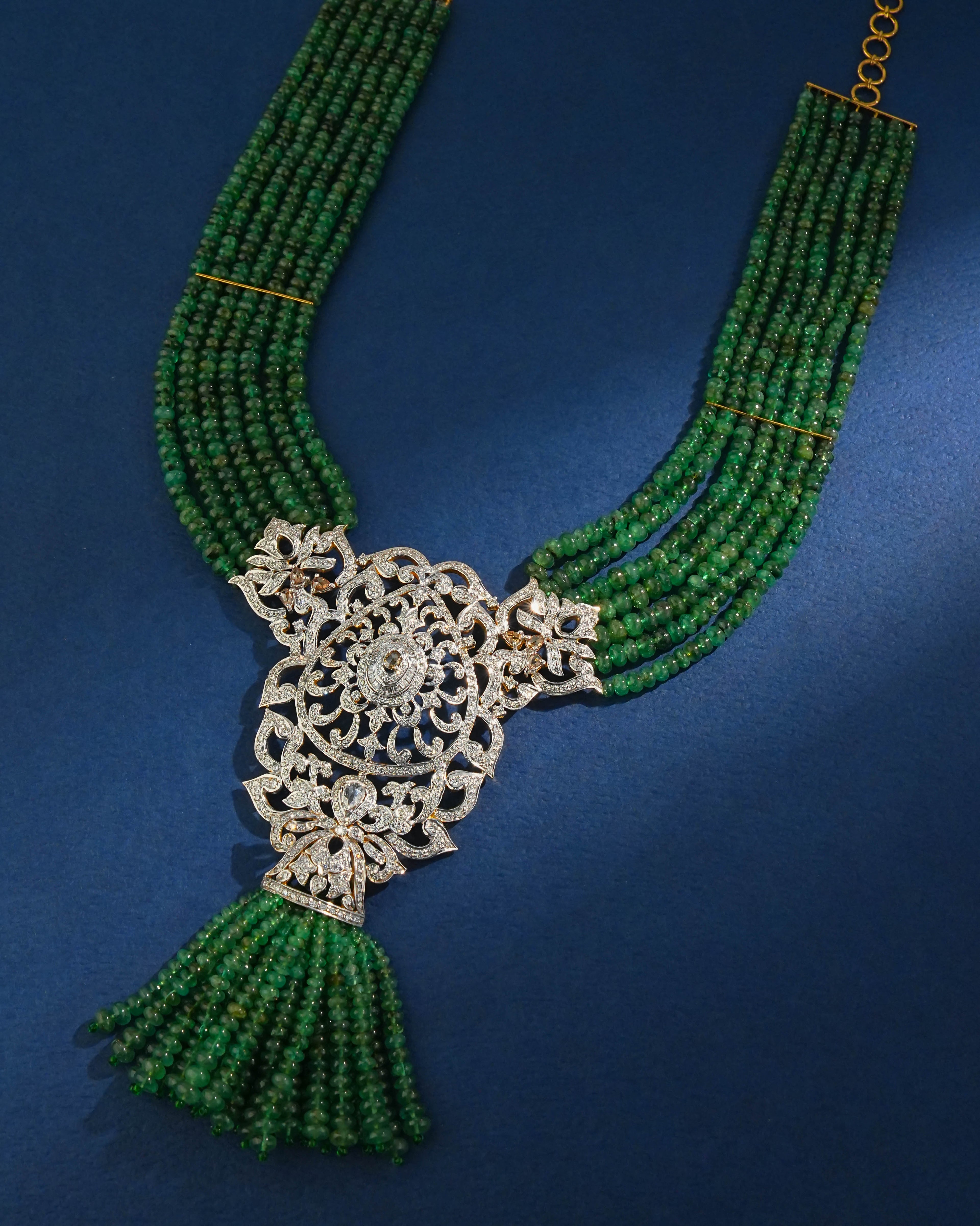 Urvii Polki And Diamond Bead Pendant