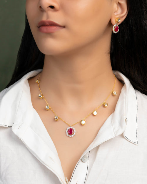 Richa Polki And Diamond Long Earring