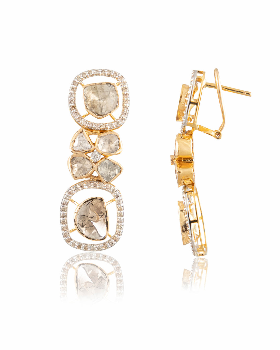 Akansha Polki And Diamond Long Earrings